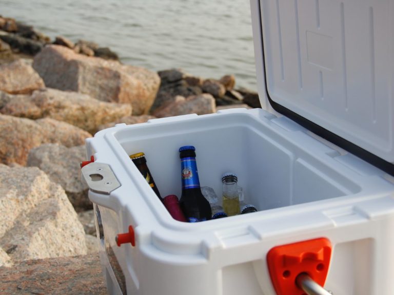 Cooler With a Couple of Cold Drink Bottles Inside